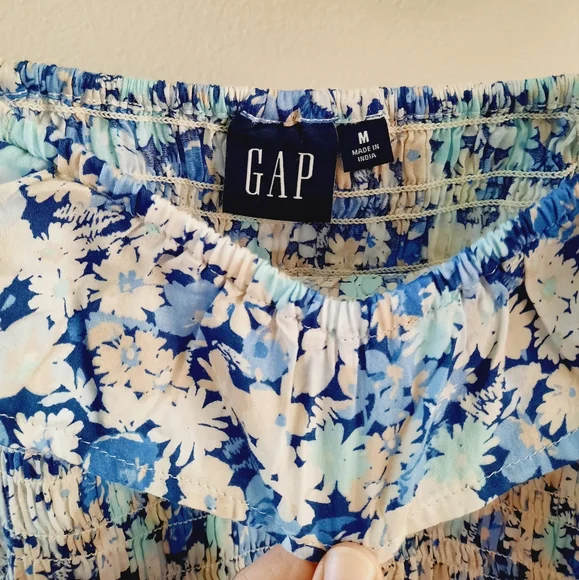 GAP Floral Ruffle Sleeve Midi Dress Medium NWOT - Picture 6 of 9